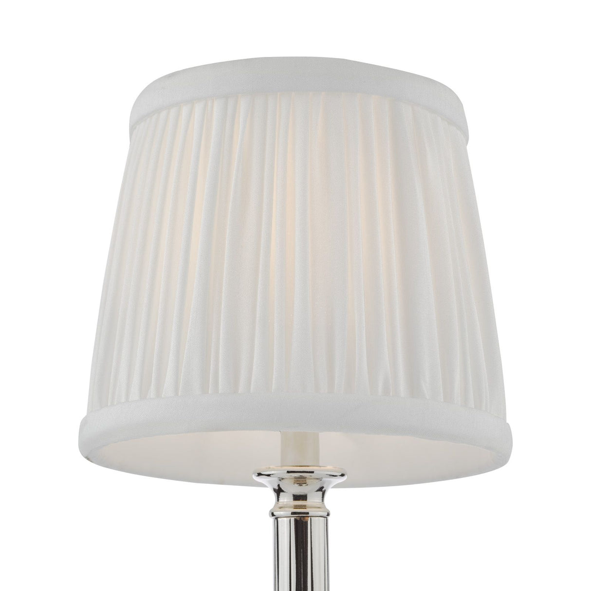 Virgil Rechargeable Table Lamp Polished Nickel With Shade LED