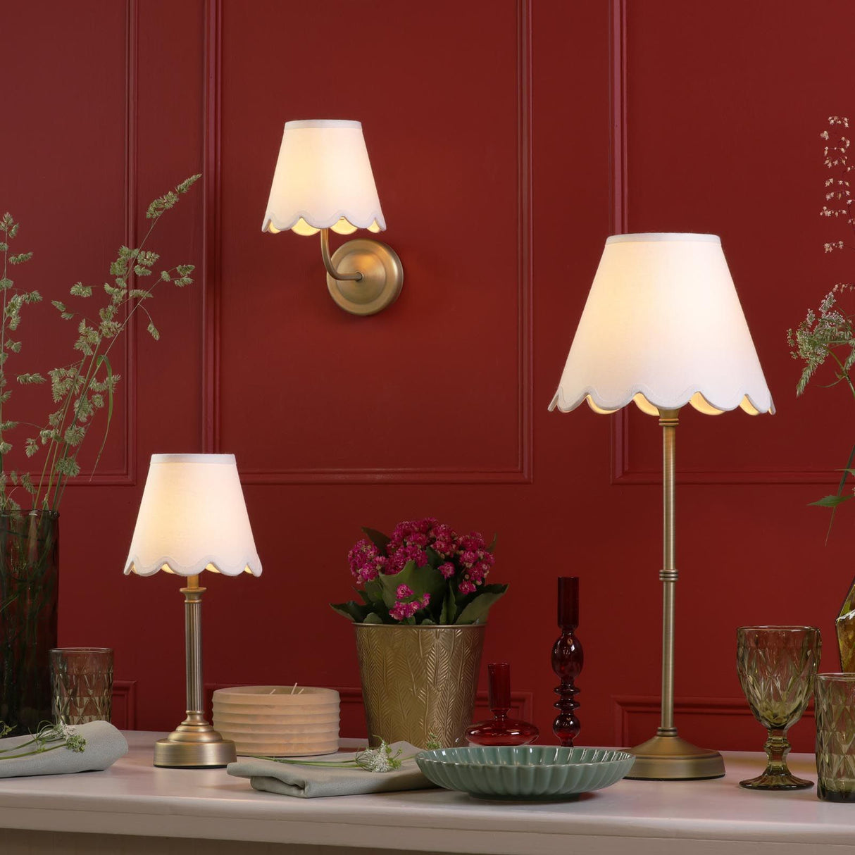 Virgil Rechargeable Table Lamp Matt Antique Brass Base Only LED