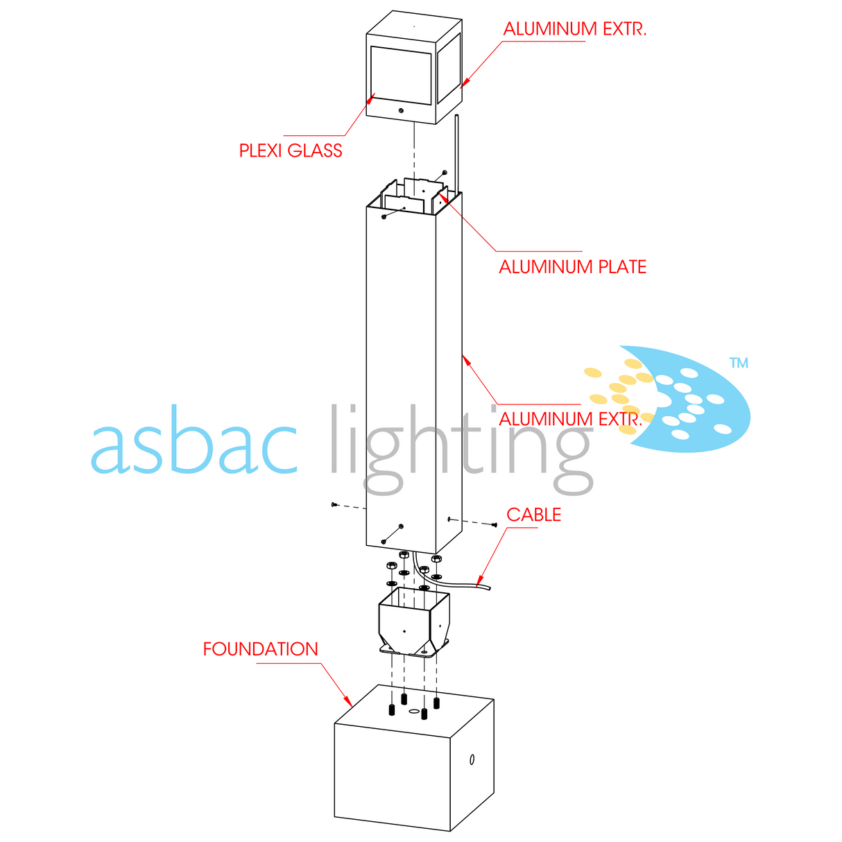 Whitby 1000 10W LED 4000K, Bollard, Anthracite/Clear