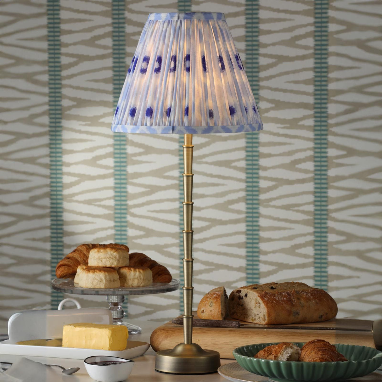 Wyman Large Rechargeable Table Lamp Antique Brass Base Only LED