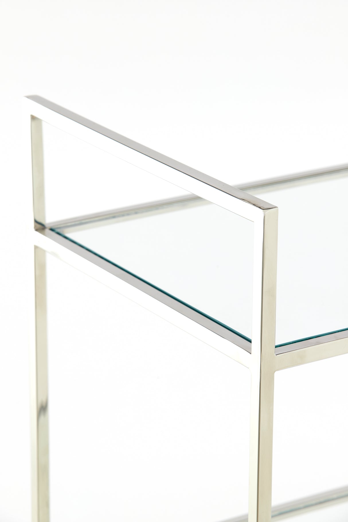 Mariki 5-Shelf Glass Display Cabinet with Nickel Frame 110x40x180 cm