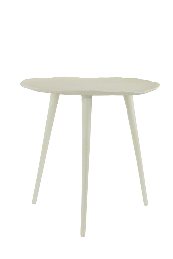 Elegant Cream Round Side Table - 46x44 cm