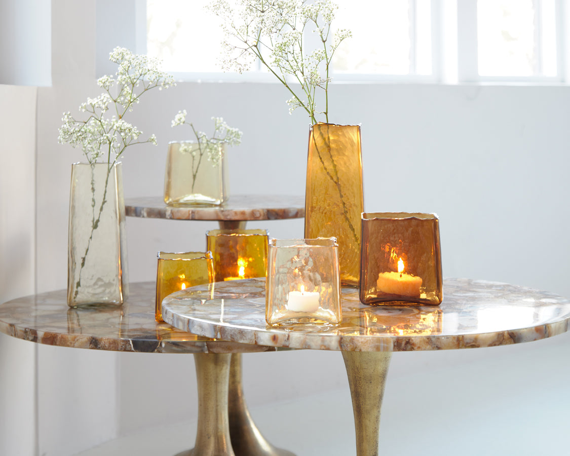 Yellow Agate and Antique Bronze Side Table, 61cm x 41cm
