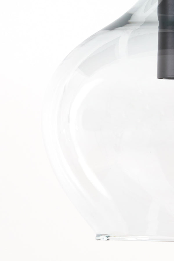 Elegant 5-Light Chandelier Ø61x66 cm Rakel - Matte Black & Clear Glass