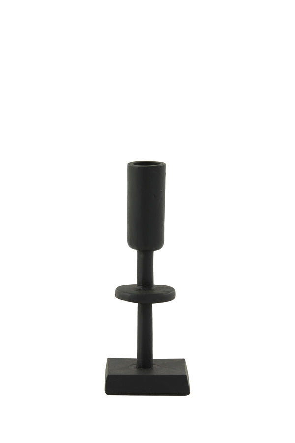 Elegant Kabira Matte Black Candle Holder, 6x6x17 cm