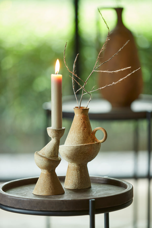 Sandy Antique Mosimo Candle Holder Ø8x16 cm
