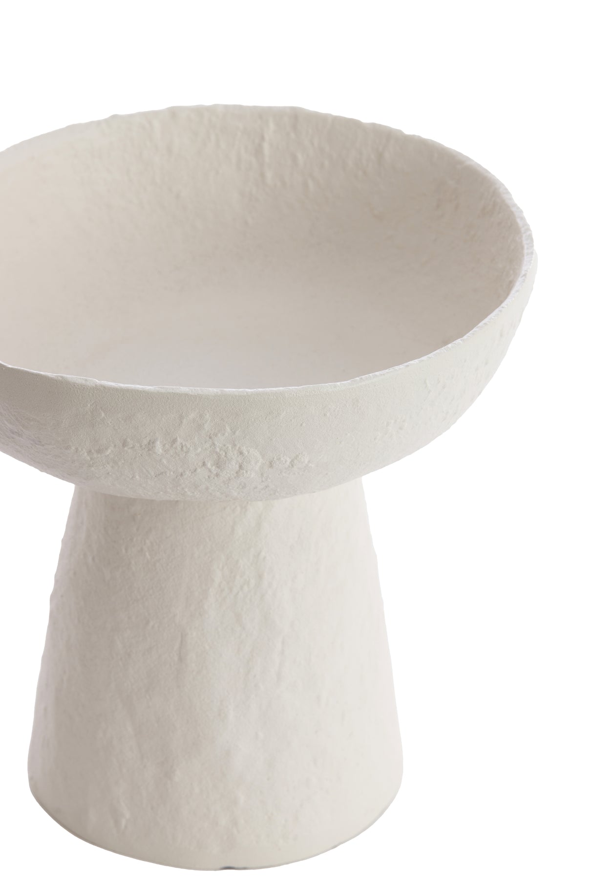 Elegant Cream Ceramic Dish with Stand, 20.5x18 cm