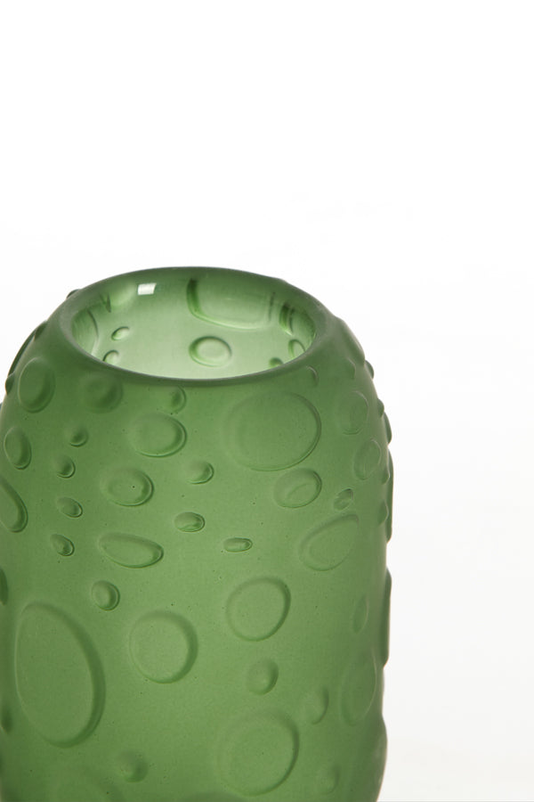 Matte Dark Green Glass Tealight Holder Ø8x13 cm Finley Design