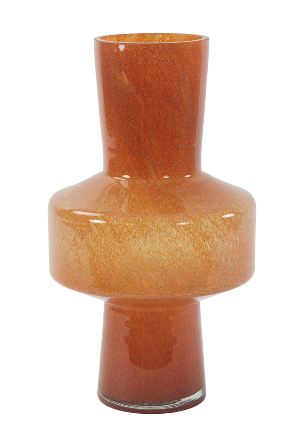 Elegant Peach Glass Vase 23.5x42 cm