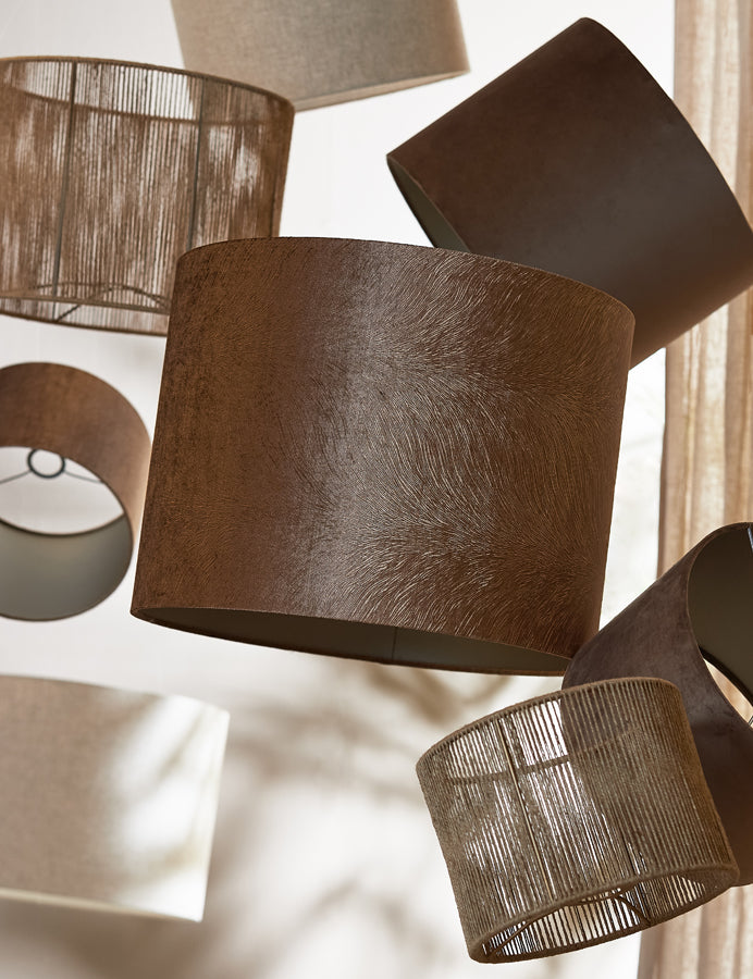 Rustic Brown Cylinder Shade 50-50-38 cm
