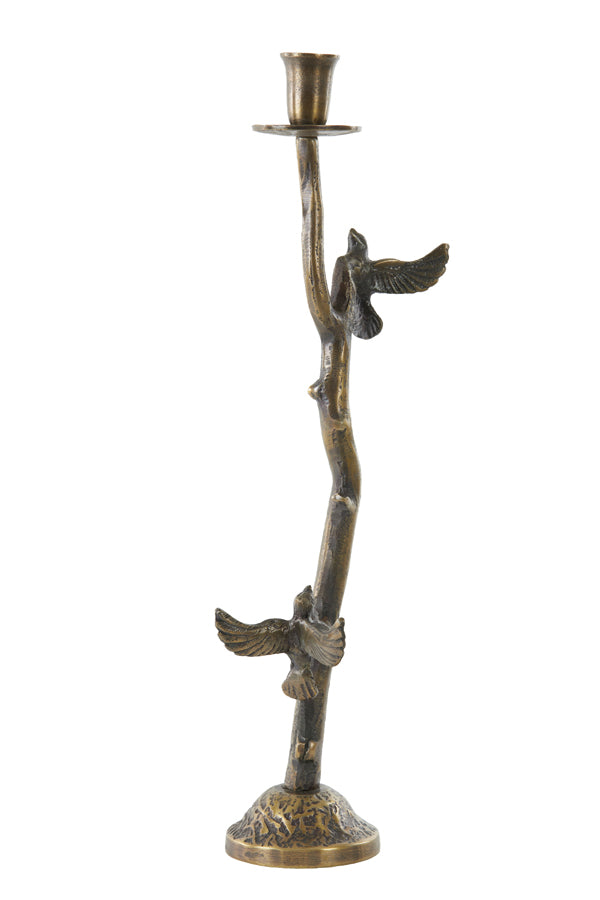 Vintage Bird Candle Holder in Antique Bronze, 18x10x49.5 cm
