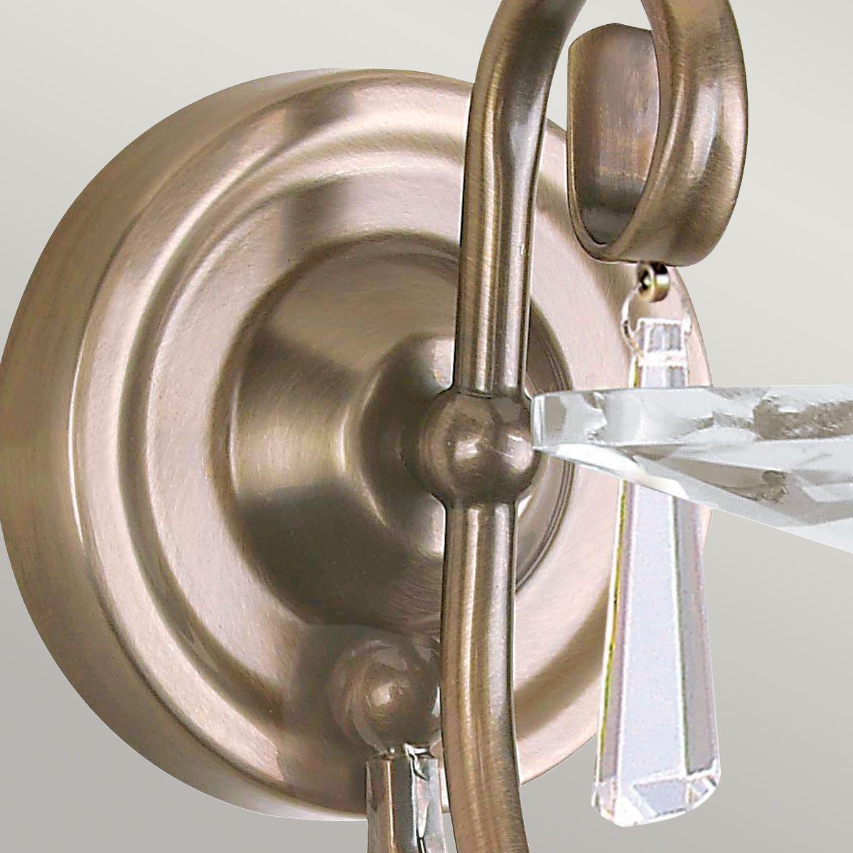 Aegean Aged Brass Wall Light with Cut Glass Accents