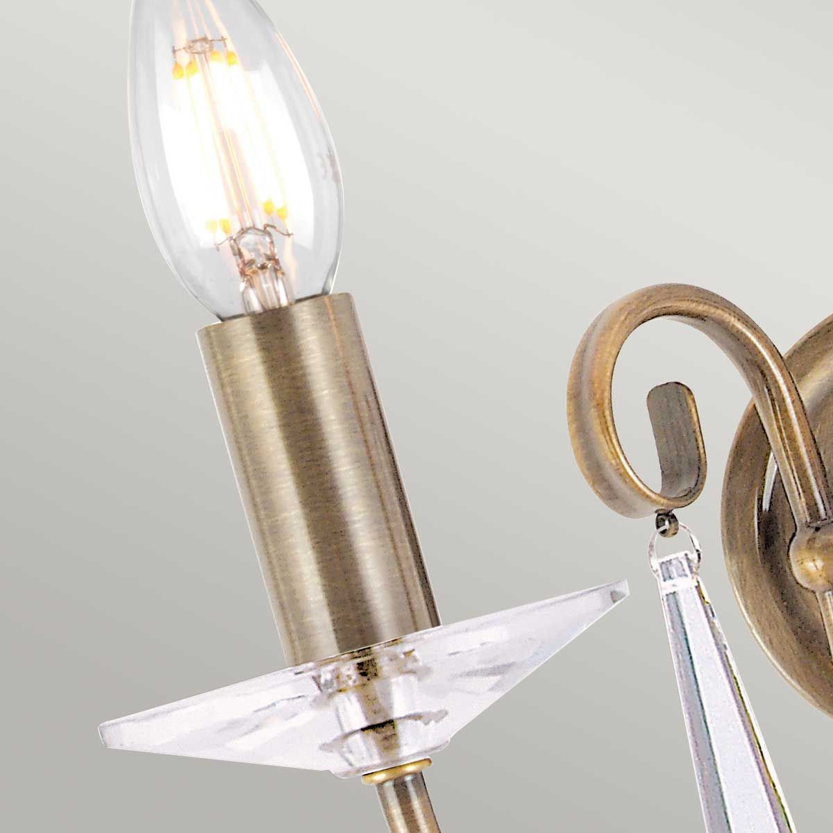 Aegean Twin Light Wall Sconce in Aged Brass Finish