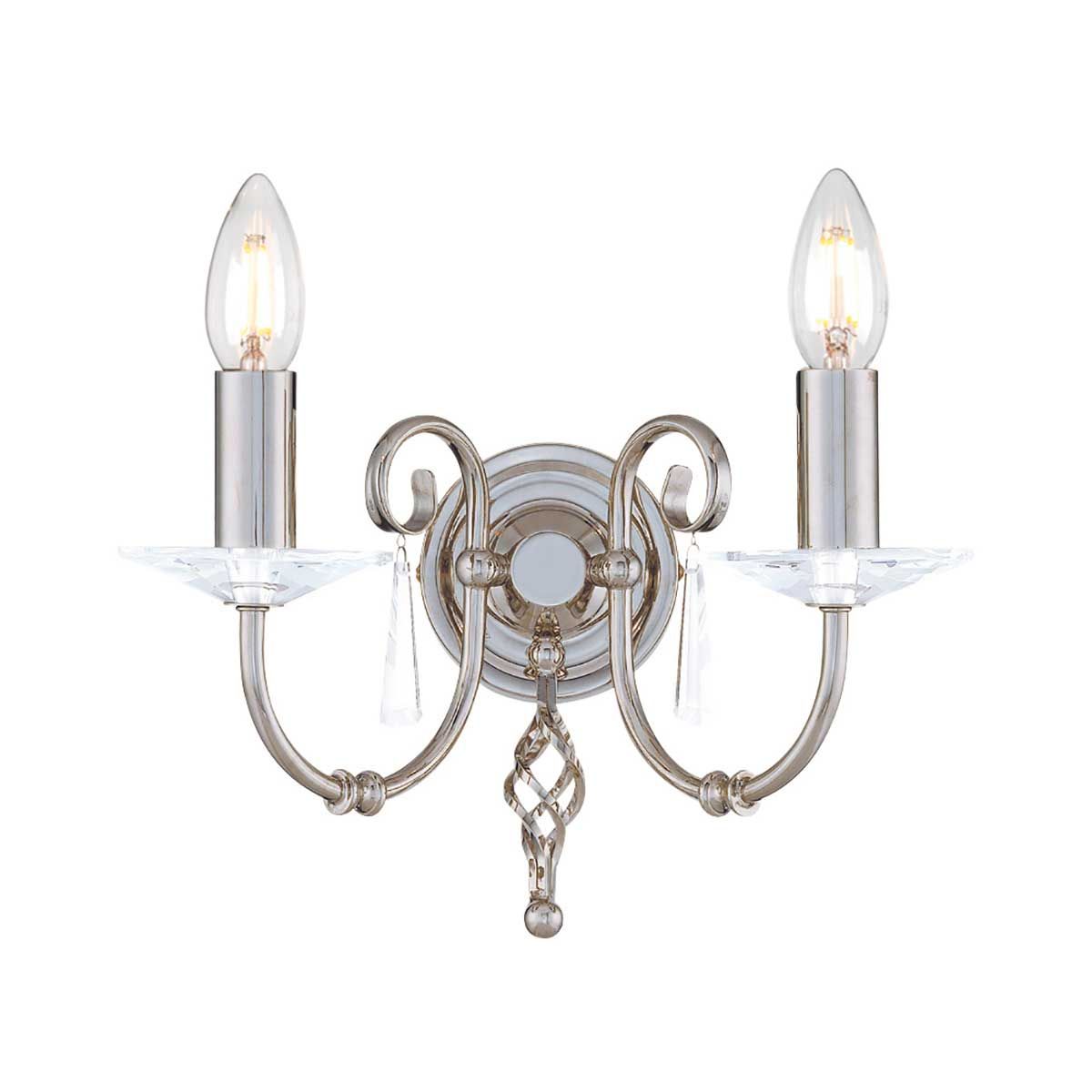 Aegean Double Light Wall Sconce in Polished Nickel