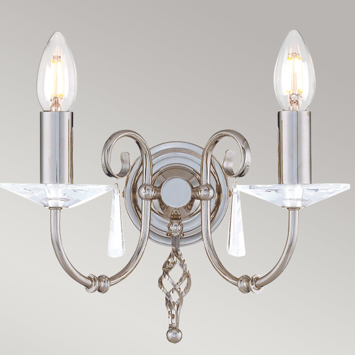Aegean Double Light Wall Sconce in Polished Nickel