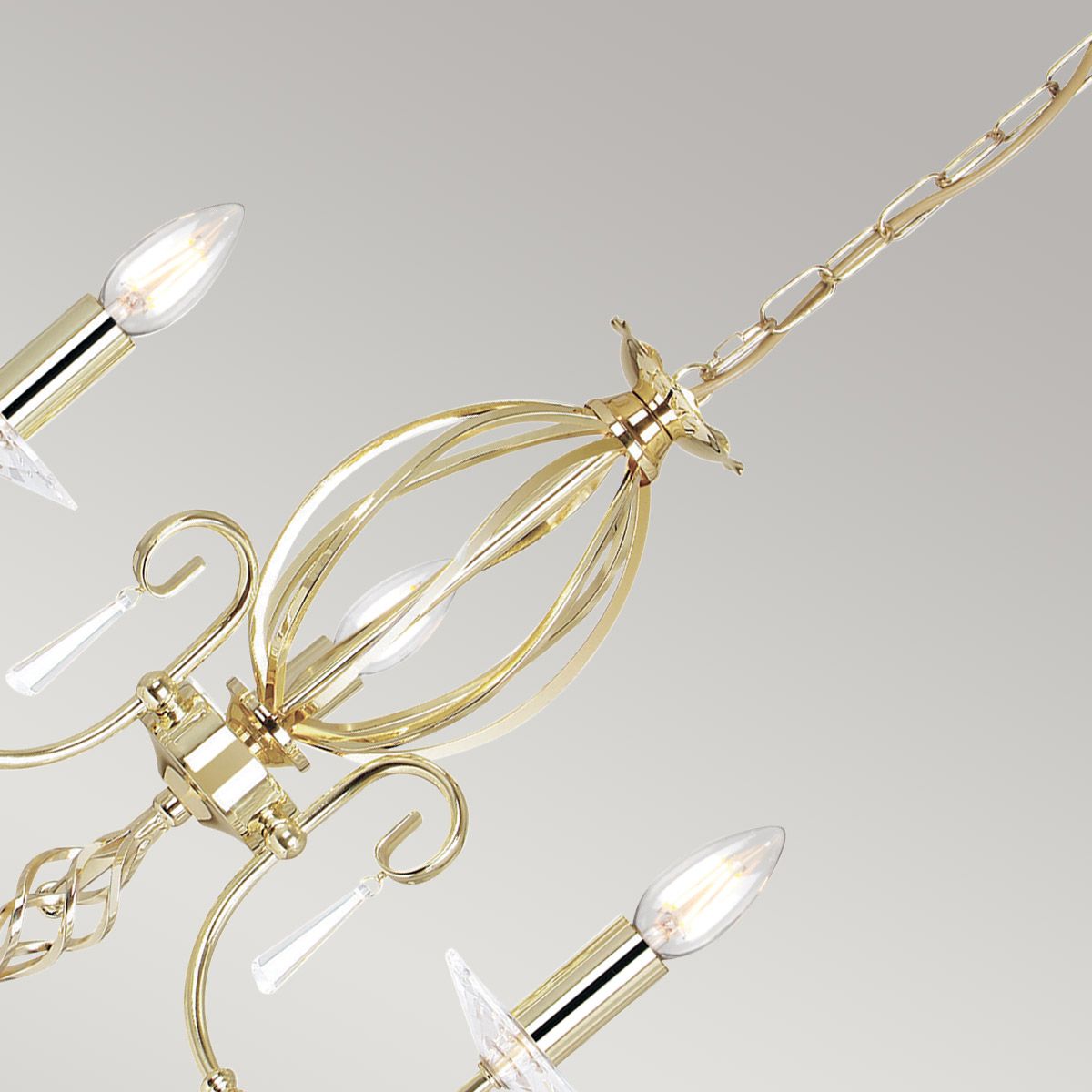 Aegean 3-Light Classic Vintage Chandelier in Polished Brass