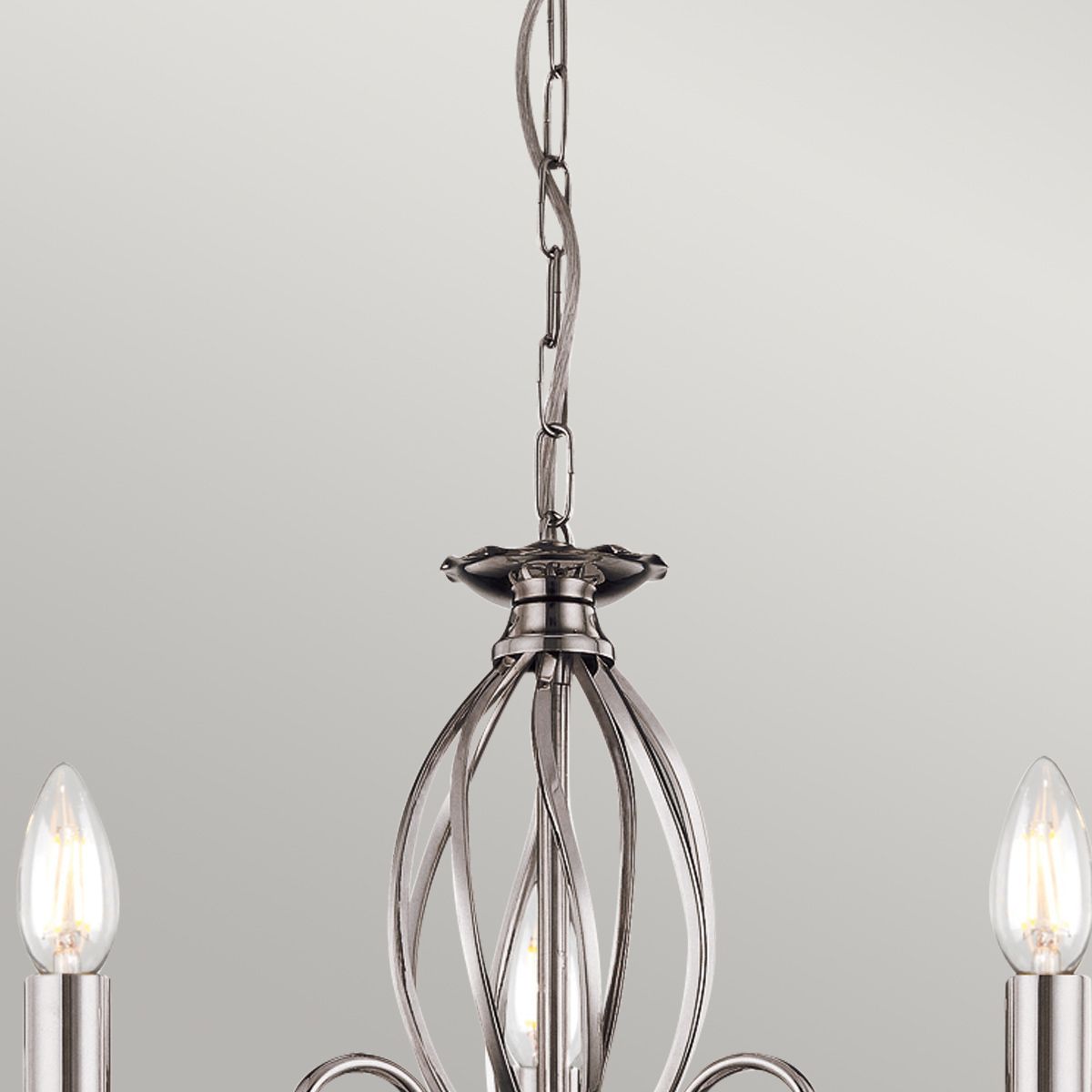 Aegean 3 Light Vintage Antique Chandelier in Polished Nickel Finish