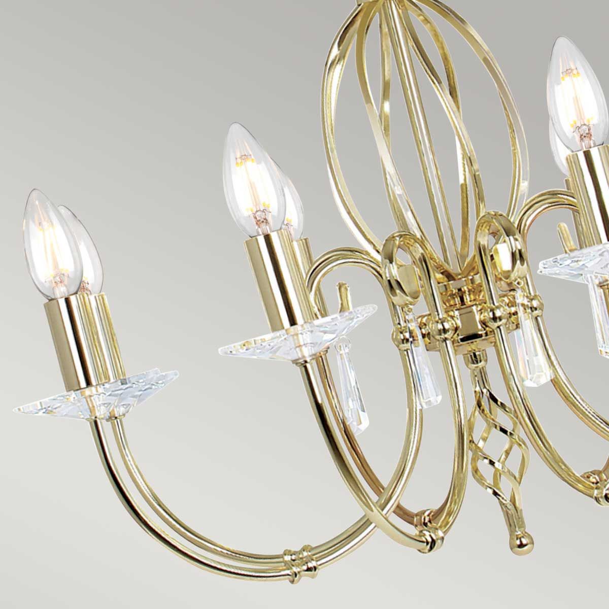 Aegean 8-Light Vintage Antique Chandelier in Polished Brass Finish