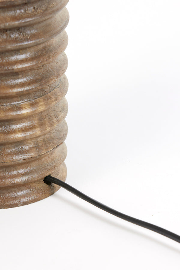 Elegant Wooden Lamp Base - Matte Brown Finish, 11x25 cm