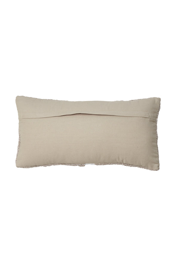 Rectangular Beige & White Levis Cushion 60x30 cm