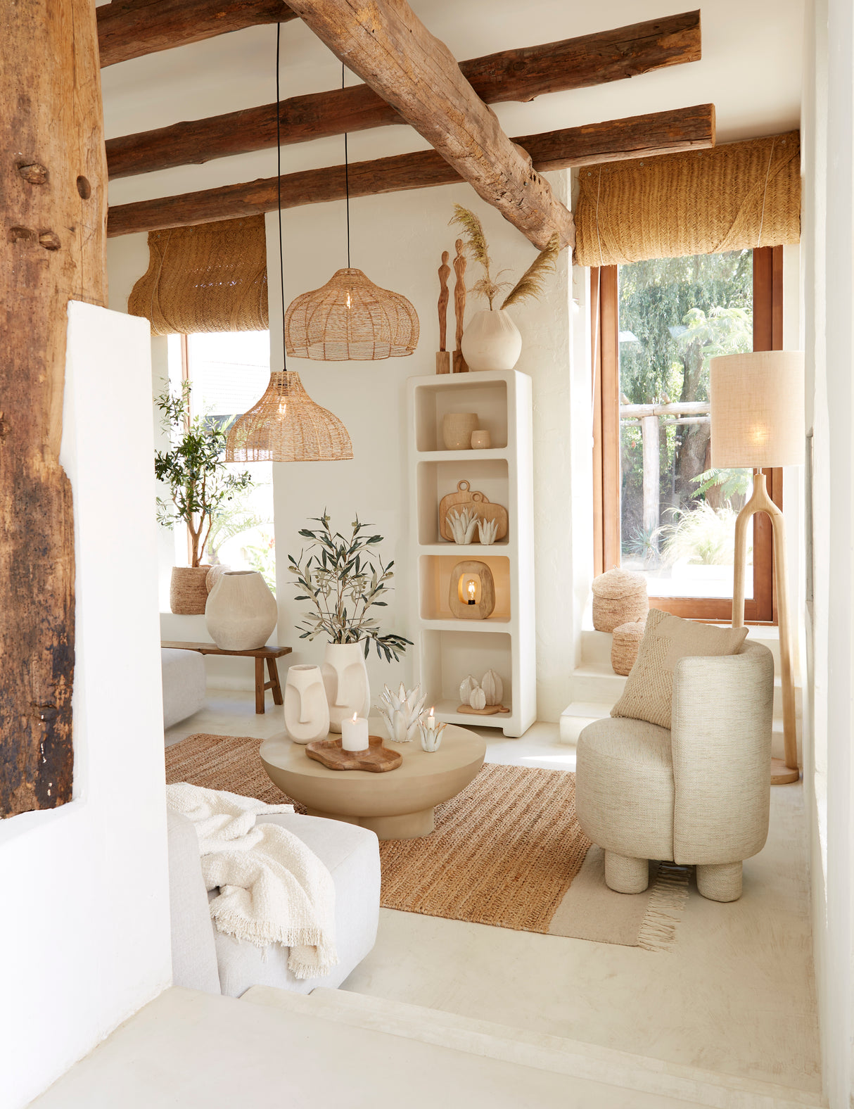 Cream Naluno Tall Cabinet - 60x35x190 cm