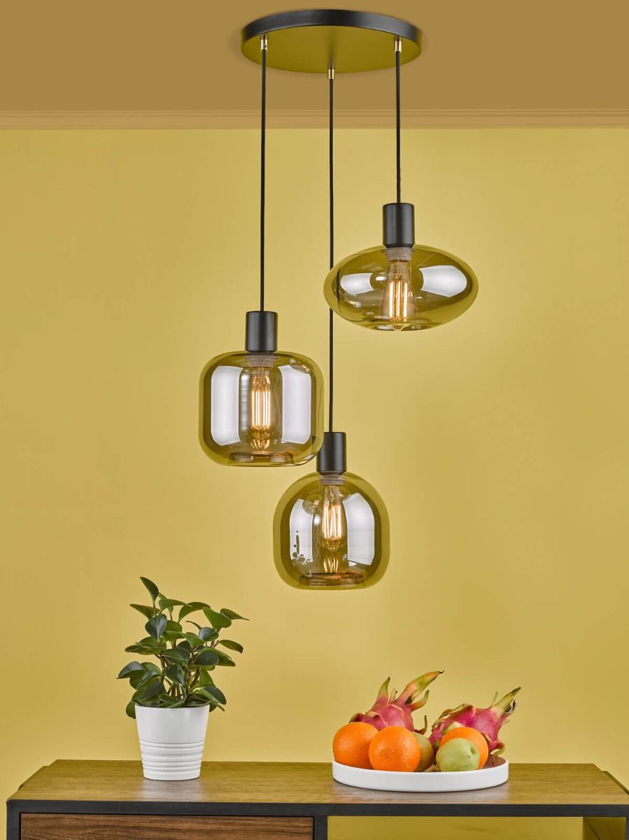 Aiden Easy Fit Pendant Smoked Glass