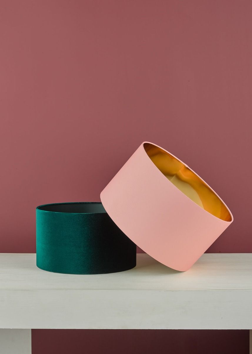 Akavia Green Velvet Drum Shade 35cm 35cm