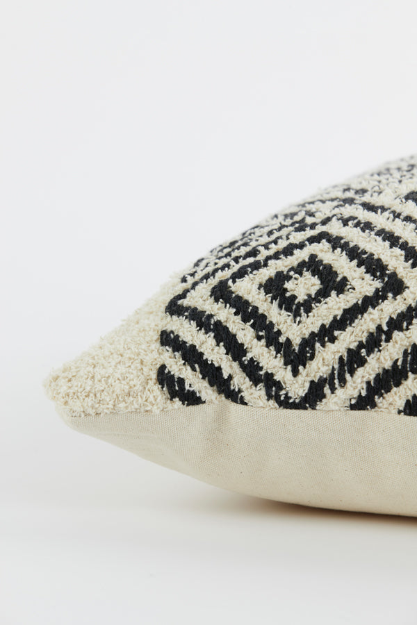 Matiana Cream-Black Geometric Throw Pillow 45x45 cm