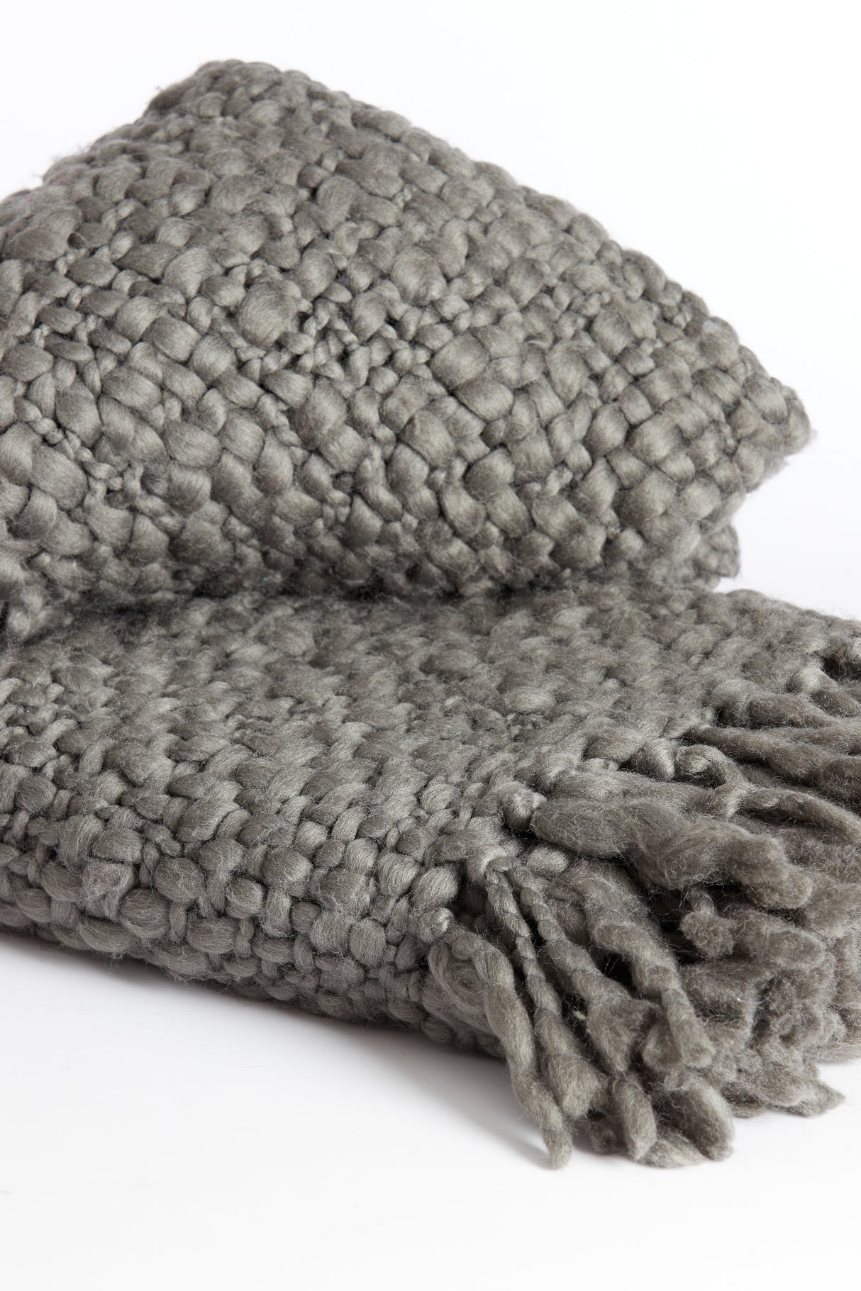 Dark Grey Striped Throw Blanket 170x130 cm