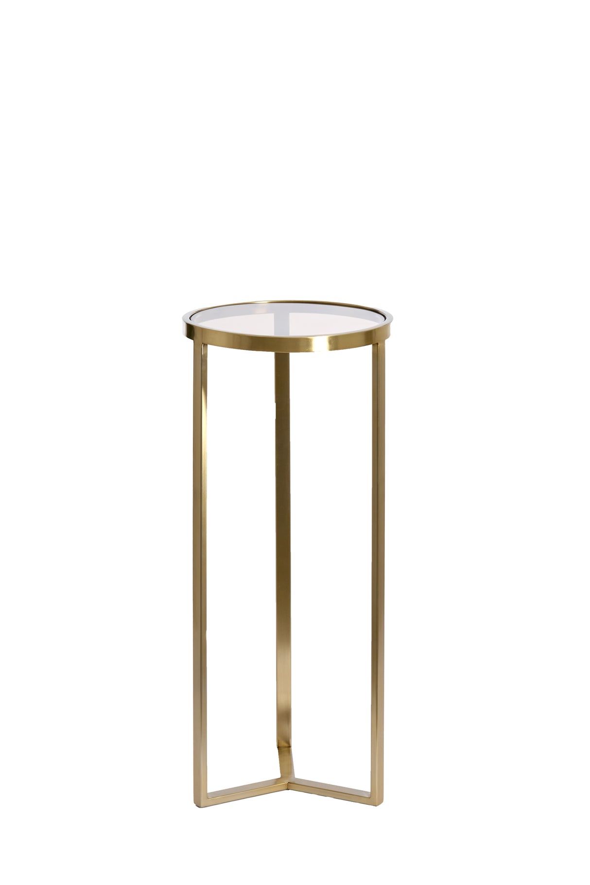 Elegant Retiro Glass Column in Brown and Light Gold - Ø35x81 cm