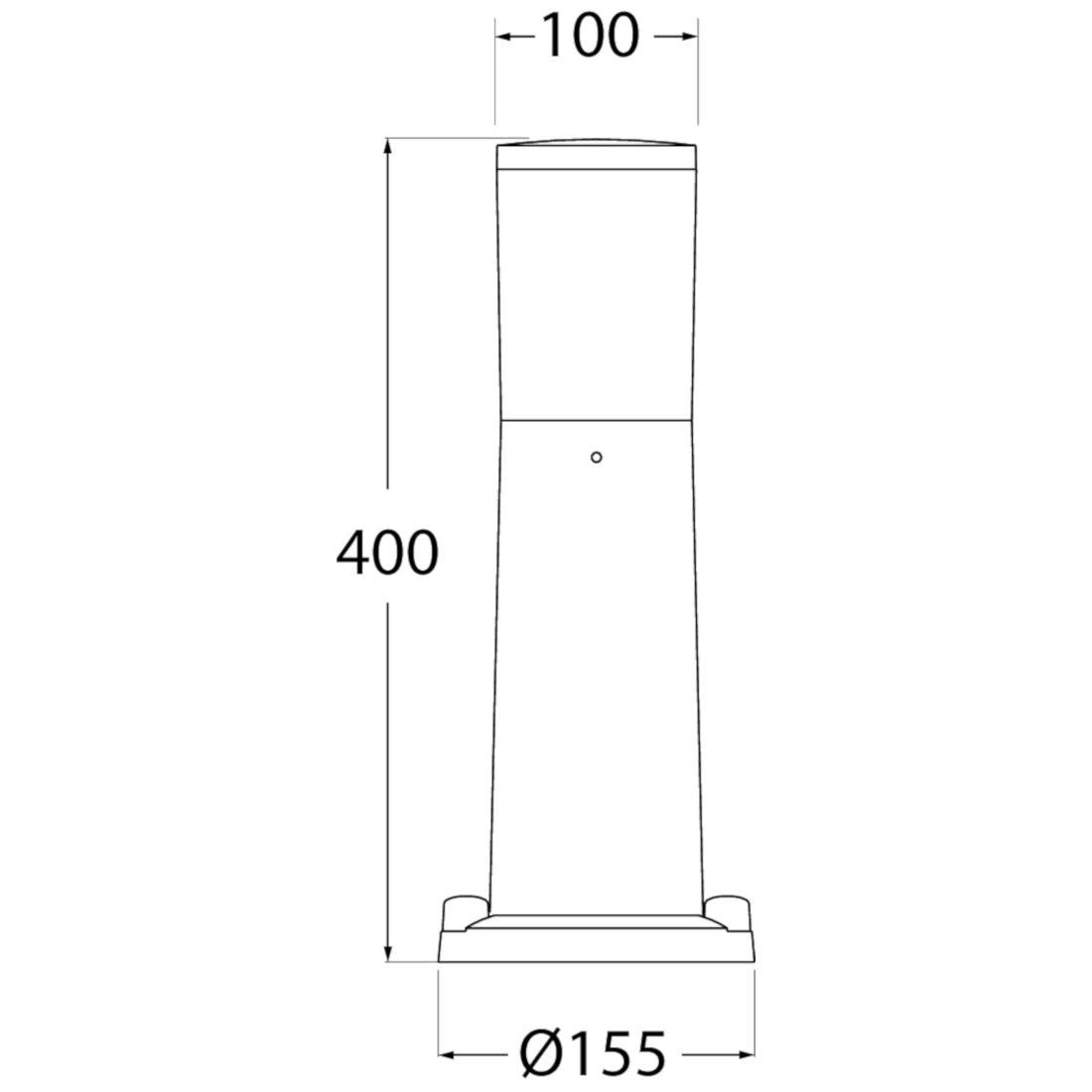 Amelia 400 8.5W E27 LED CCT, Bollard, Black/Opal