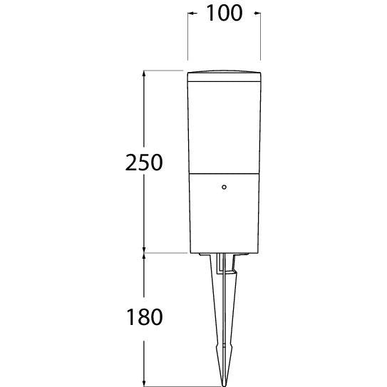 Amelia Spike 8.5W E27 LED CCT, Spike Bollard, Black/Opal