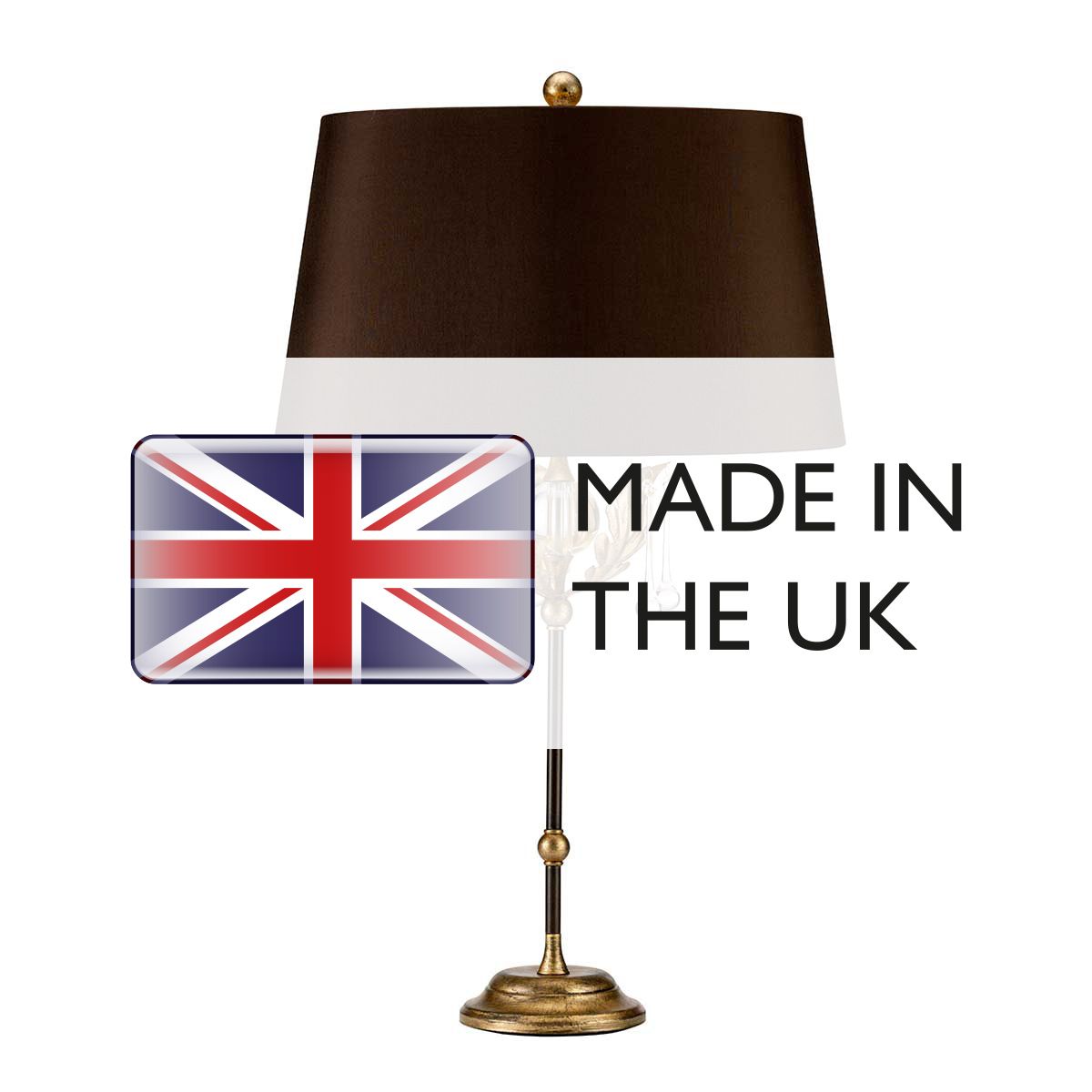 Amarilli Bronze Elegance Table Lamp with Clear Glass Accents