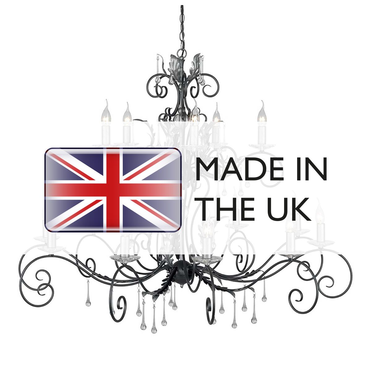 Black and Silver 15 Light Amarilli Chandelier with Glass Accents