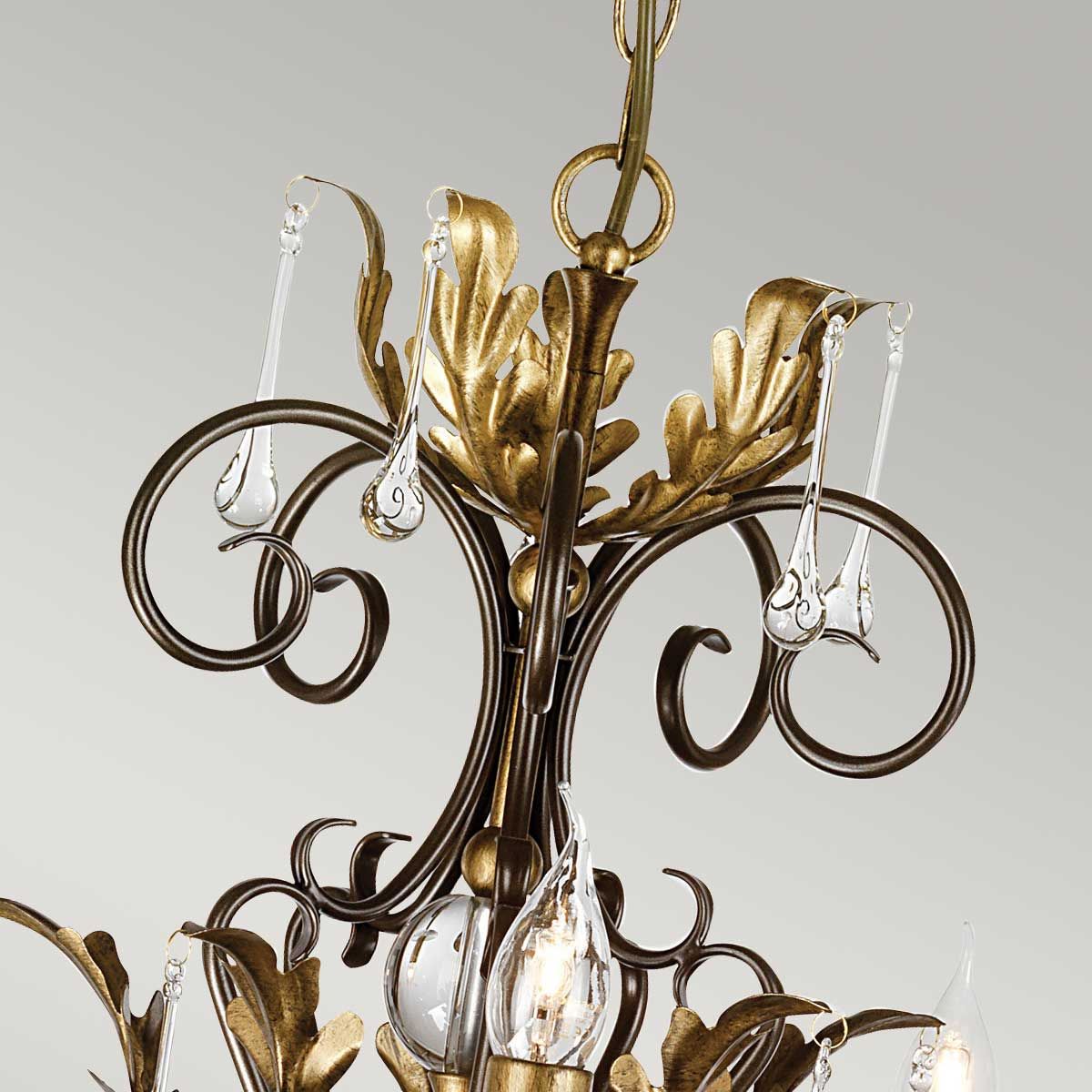 Amarilli Grand Bronze Chandelier with Clear Glass Accents
