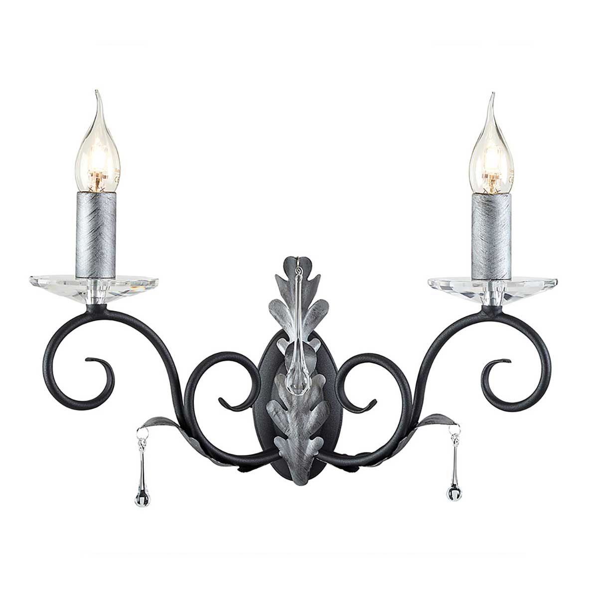 Amarilli Dual-Light Wall Sconce in Black and Silver