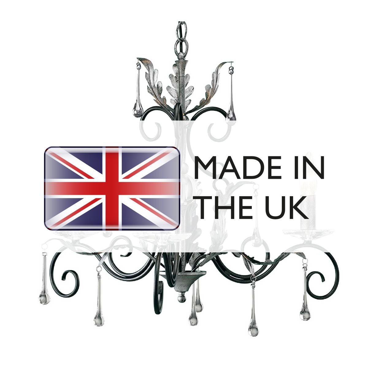Amarilli Black and Silver Vintage Gothic 3-Light Chandelier