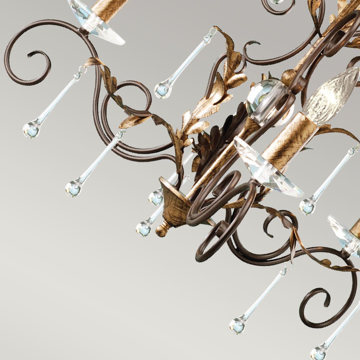 Bronze and Gold Gothic Elegance: Amarilli 3-Light Antique Chandelier