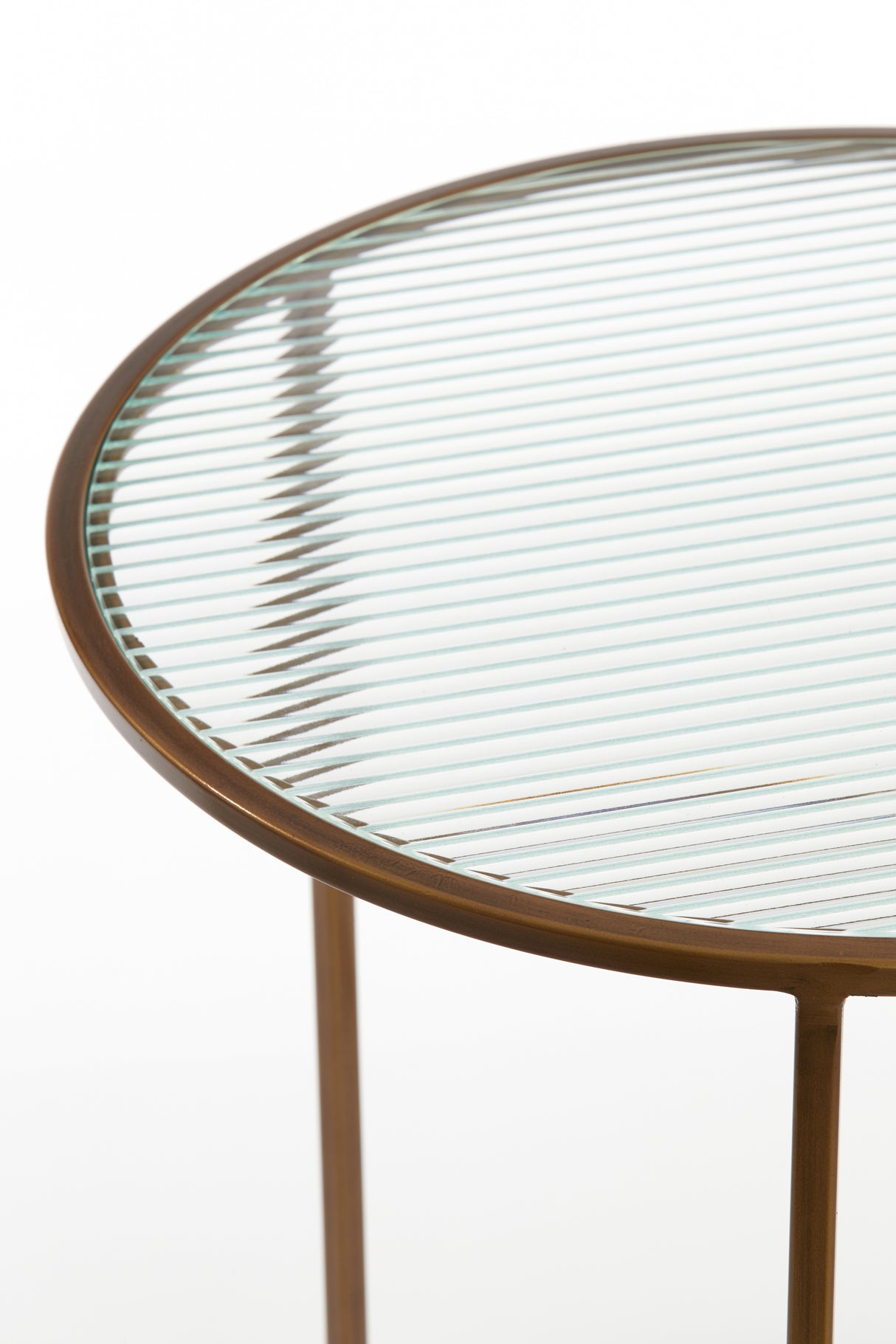 Elegant Nesting Glass and Gold Side Tables Set of 2 - Ø40x45 & Ø50x52 cm