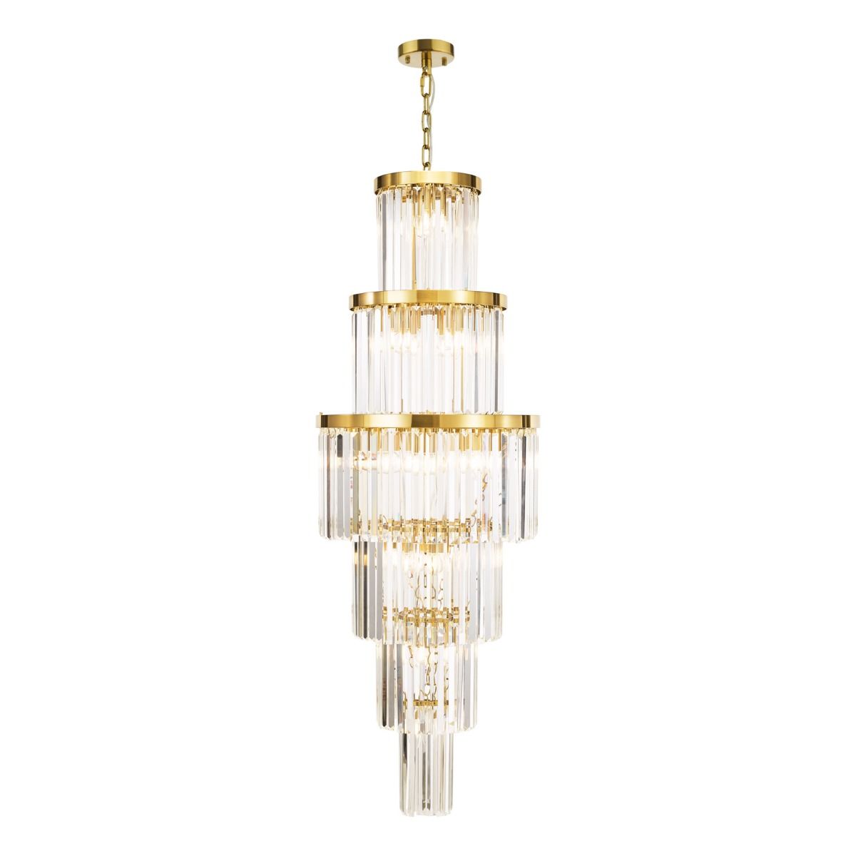 Angel 28 Light Chandelier Crystal and Antique Gold