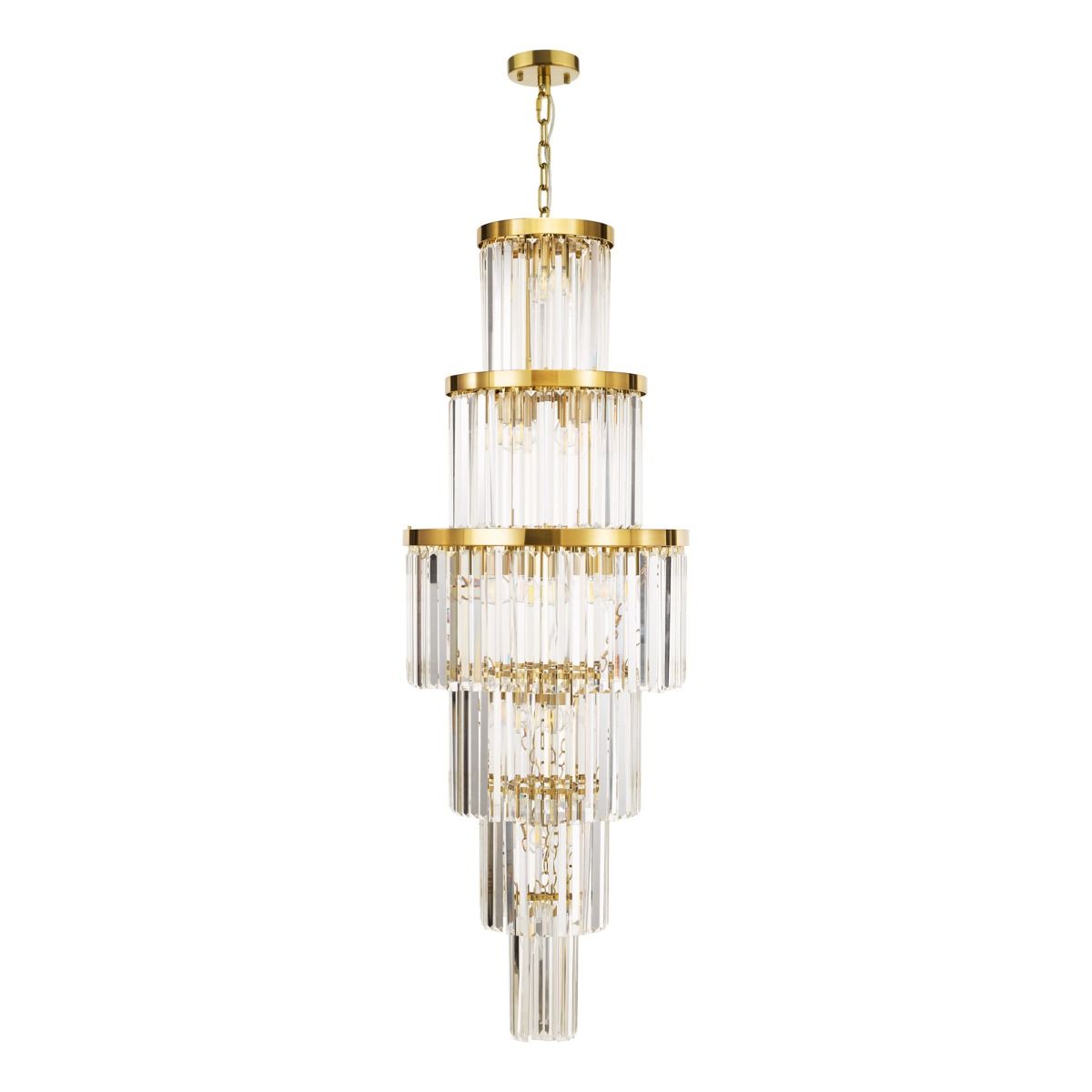 Angel 28 Light Chandelier Crystal and Antique Gold