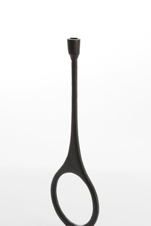 Elegant Antiga Matte Black Candle Holder Ø13x46 cm