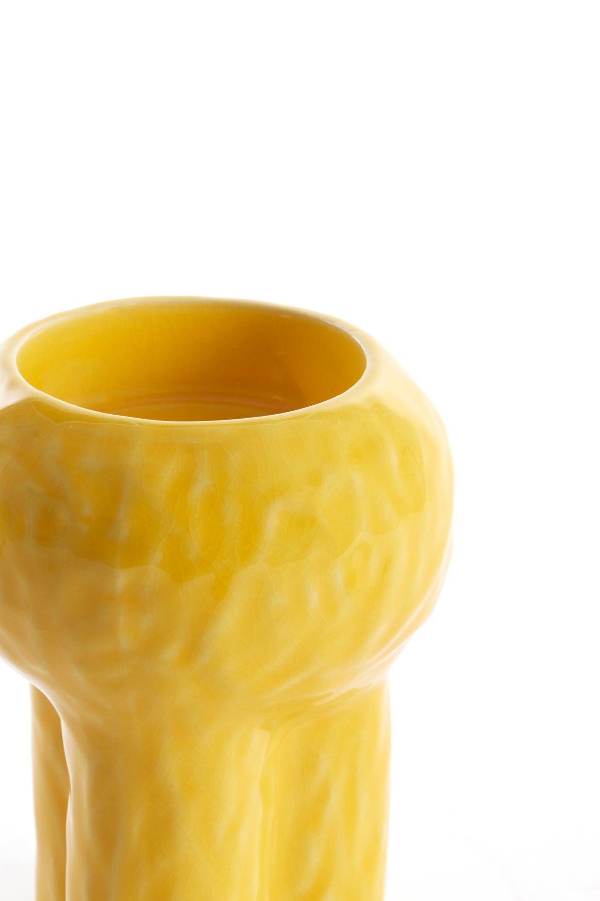 Sunburst Yellow Ceramic Tealight Holder Ø12x15.5 cm by Kitna