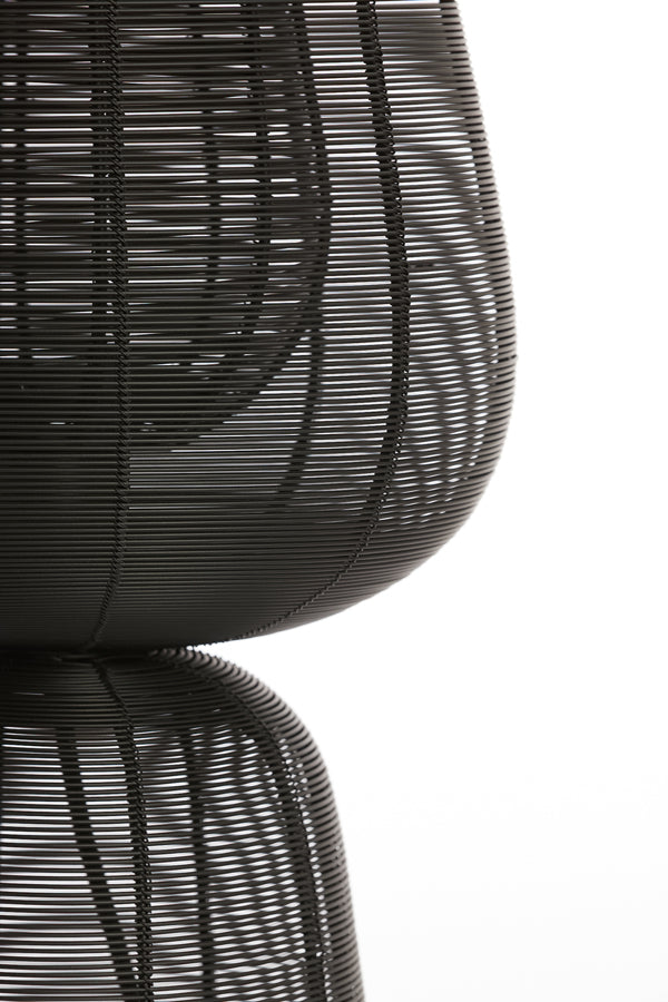 Matte Black Aboso Table Lamp - 24cm Diameter, 54cm Height