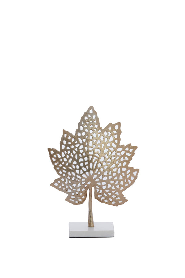 Gold Leaf Sculpture on Marble Base - 36x10x41 cm