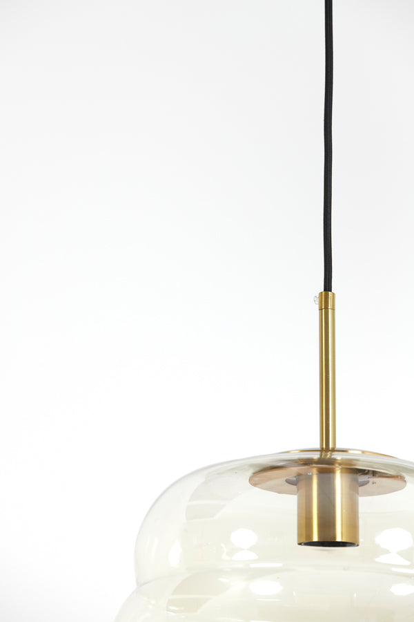 Elegance in Light: Misty Amber and Gold Hanging Lamp (Ø30x37 cm)