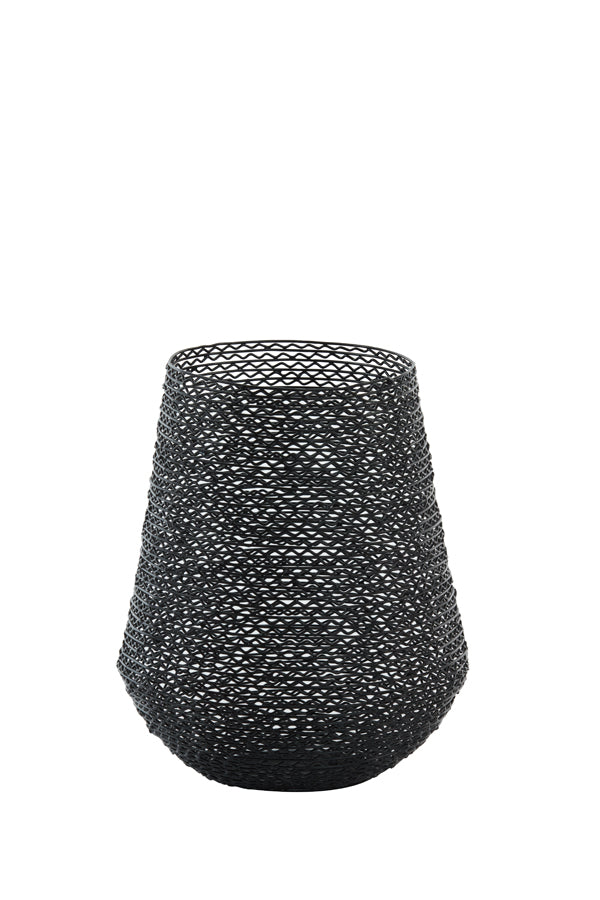 Stormy Elegance: Matt Black Ø22x25 cm Beteza