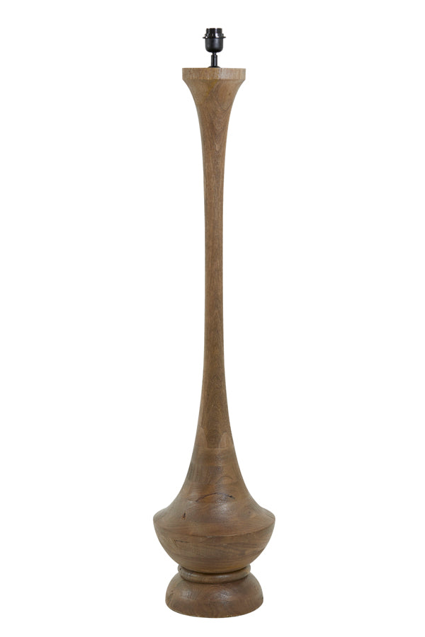Elegant Wood Tone Floor Lamp - 130cm Matt Brown Finish