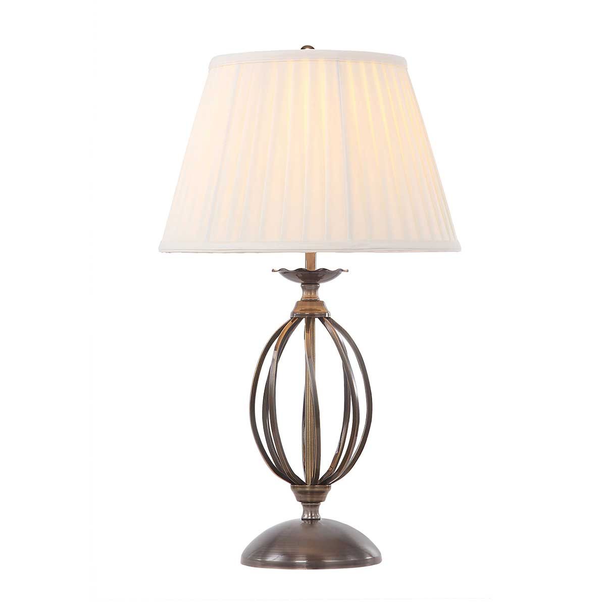 Handcrafted Aged Brass Scroll Table Lamp
