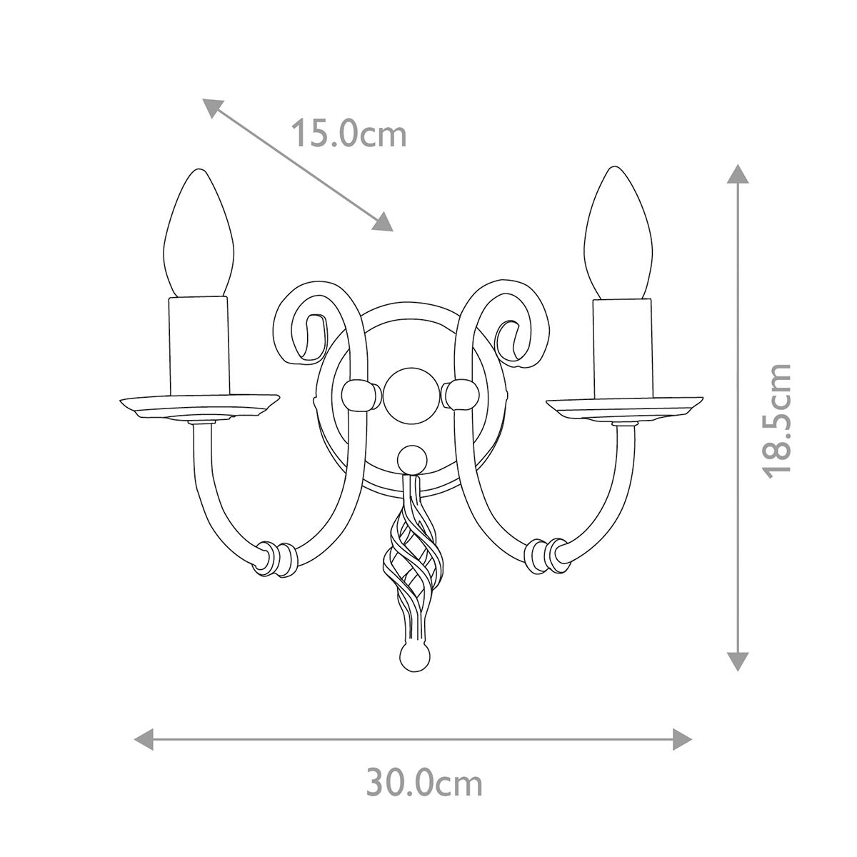 Elegant Double Light Wall Sconce in Aged Brass Finish